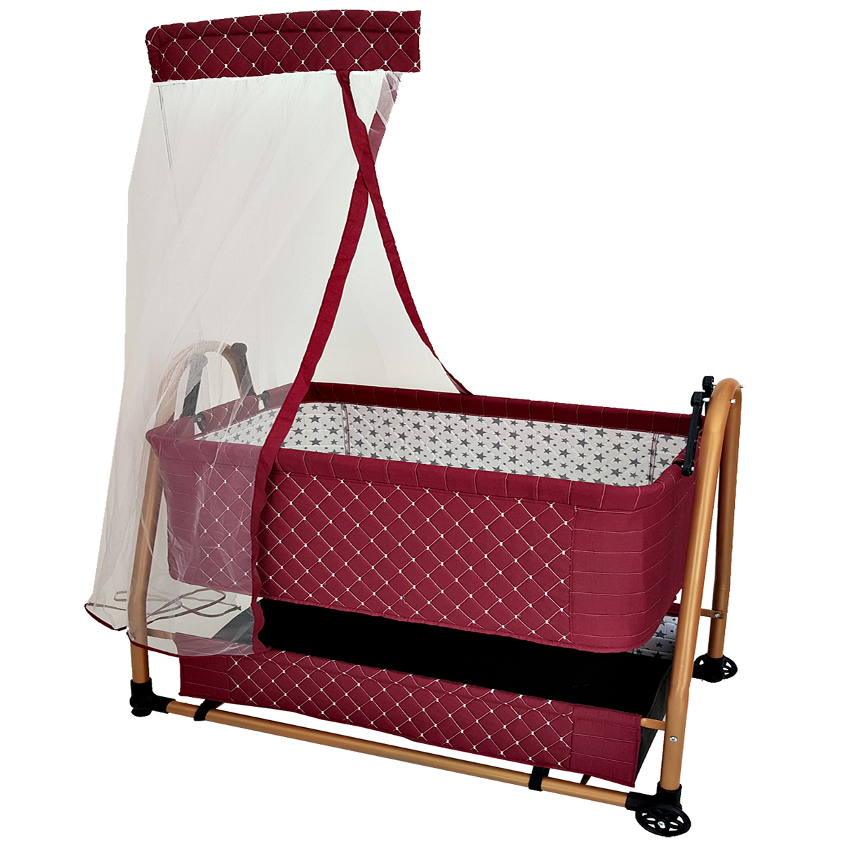 Bebeg Keten 55x95 Büyük Anne Yanı Bebek Sepeti Yatak Beşik Garantili